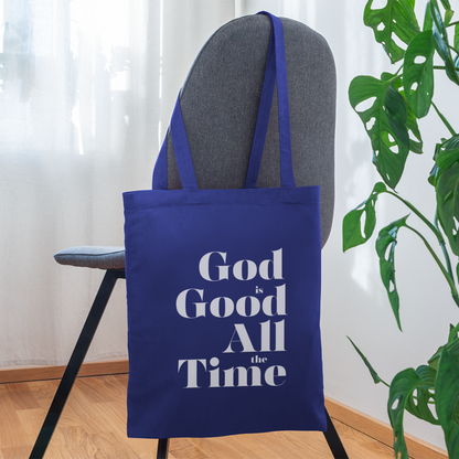 God is Good All the Time Tote Bag - royal blue