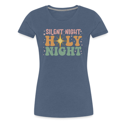 Silent Night Christmas Family Women’s Premium T-Shirt - heather blue