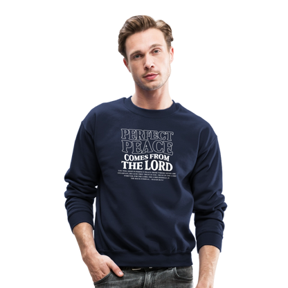 Perfect Peace Comes from the Lord Men's Sweater - navy