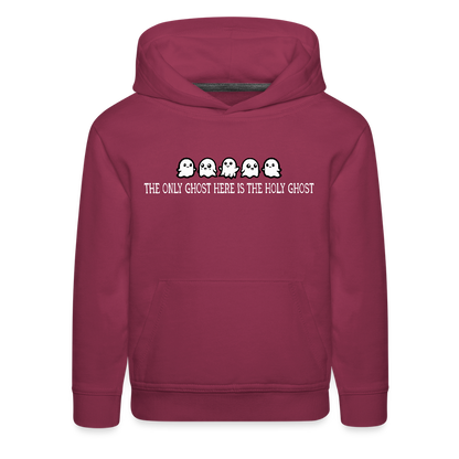 The Only Ghost Here is the Holy Ghost (W) Kid's Hoodie - burgundy