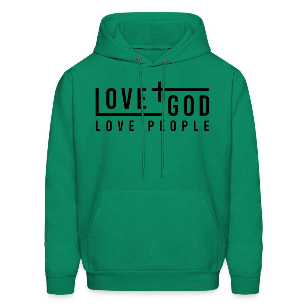 Love God Love People Men's Hoodie - kelly green