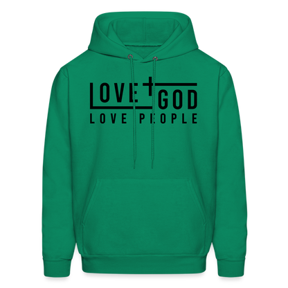 Love God Love People Men's Hoodie - kelly green