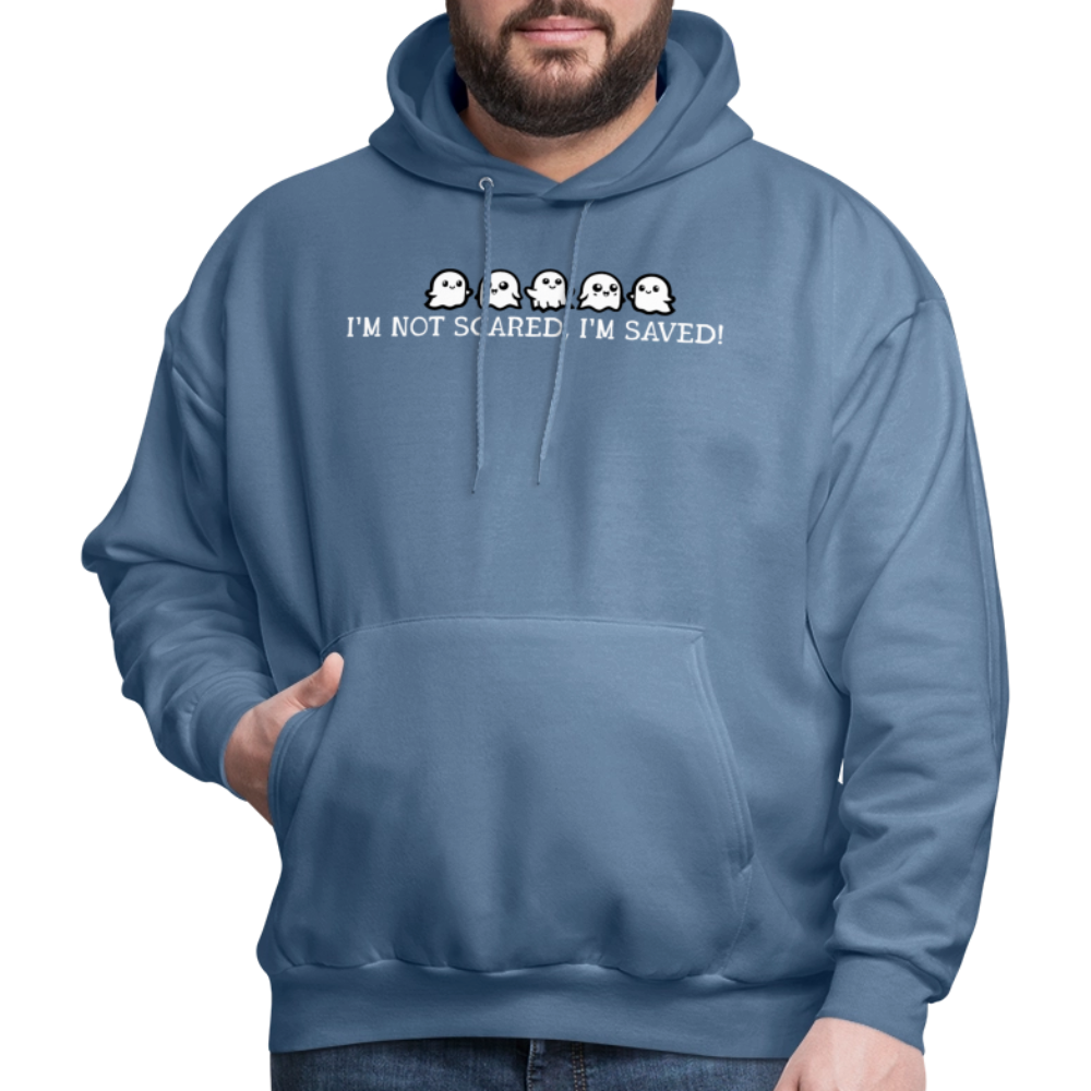 I'm Not Scared I'm Saved (W) Men's Hoodie - denim blue