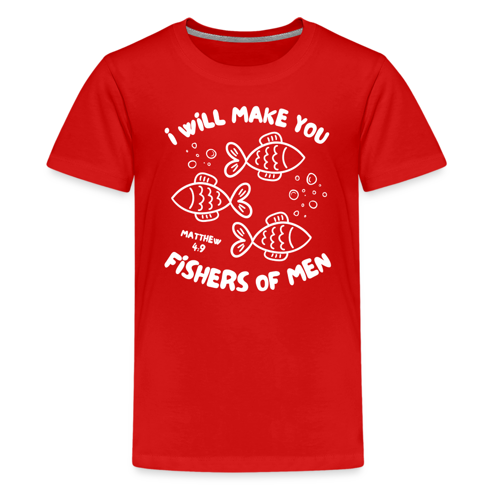 I Will Make You Fishers of Men (W) Kid's T-Shirt - red