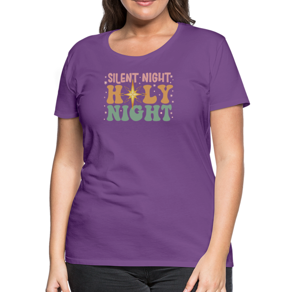 Silent Night Christmas Family Women’s Premium T-Shirt - purple