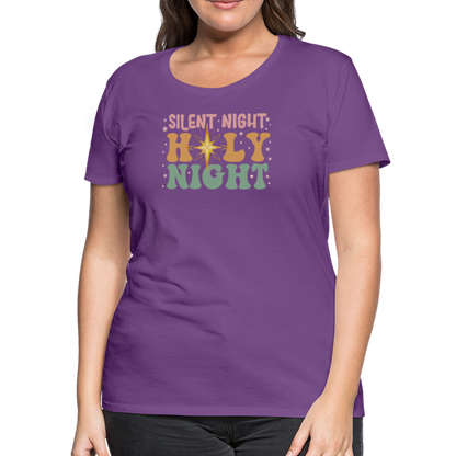 Silent Night Christmas Family Women’s Premium T-Shirt - purple