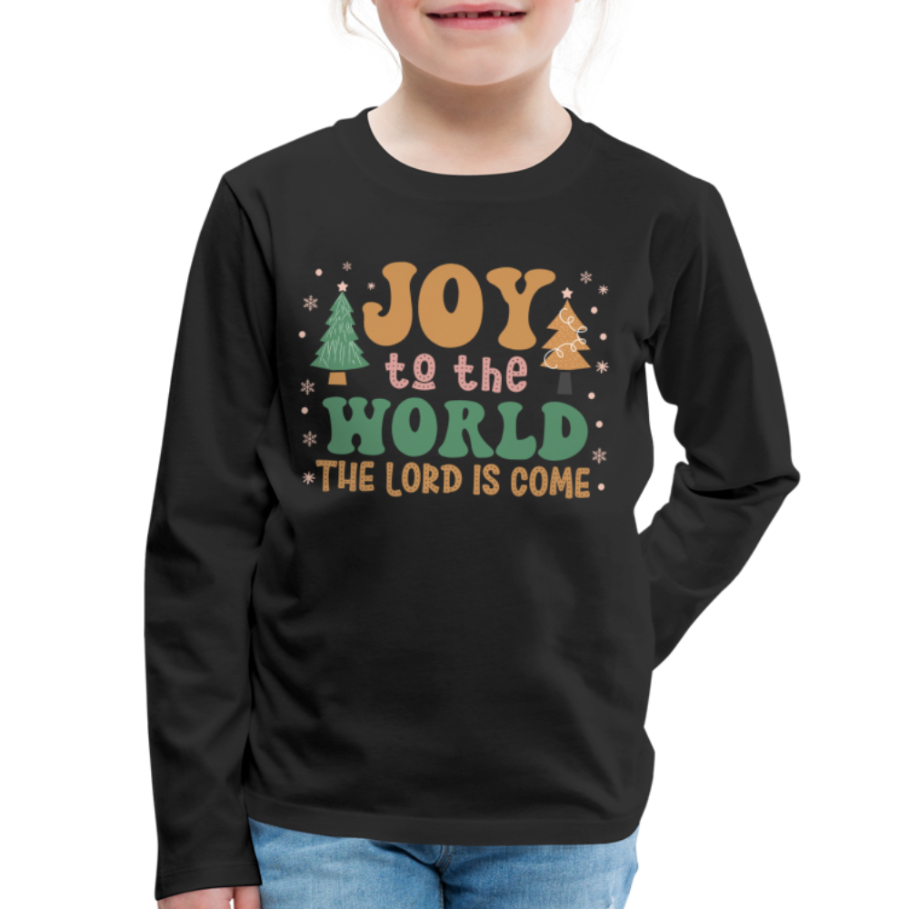 Joy to the World Christmas Family Kids' Premium Long Sleeve T-Shirt - black