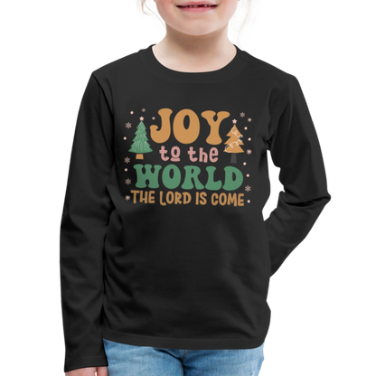 Joy to the World Christmas Family Kids' Premium Long Sleeve T-Shirt - black