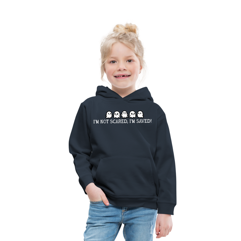 I'm Not Scared I'm Saved (W) Kid's Hoodie - navy