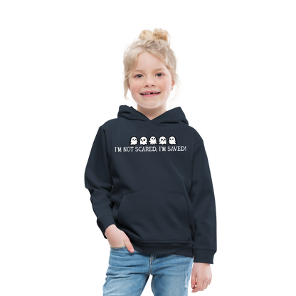 I'm Not Scared I'm Saved (W) Kid's Hoodie - navy