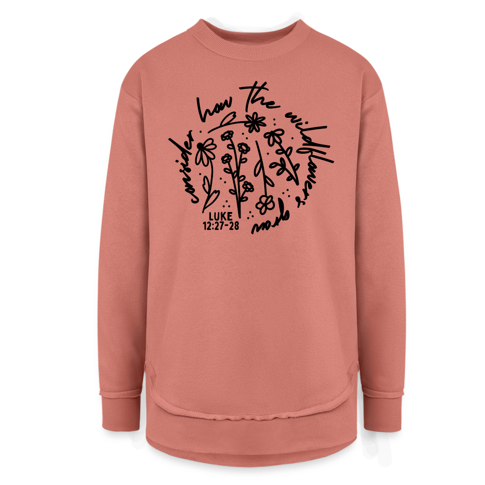 Consider the Wildflowers (B) Women's Weekend Tunic Fleece Sweatshirt - mauve