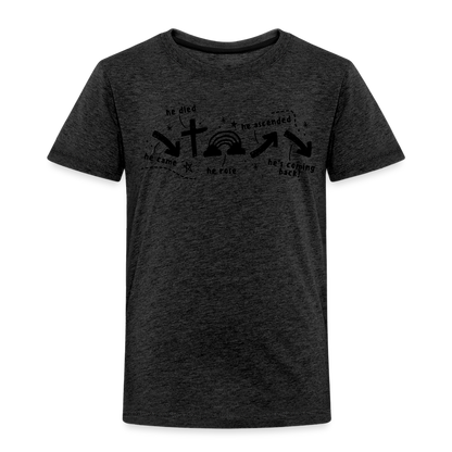 He Came He Died He Rose Toddler T-Shirt - charcoal grey