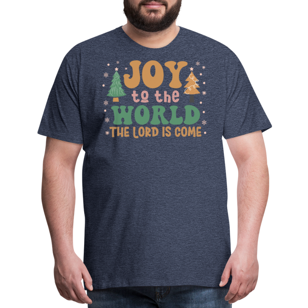 Joy to the World Christmas Family Men's Premium T-Shirt - heather blue