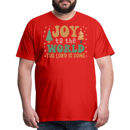 Joy to the World Christmas Family Men's Premium T-Shirt - red