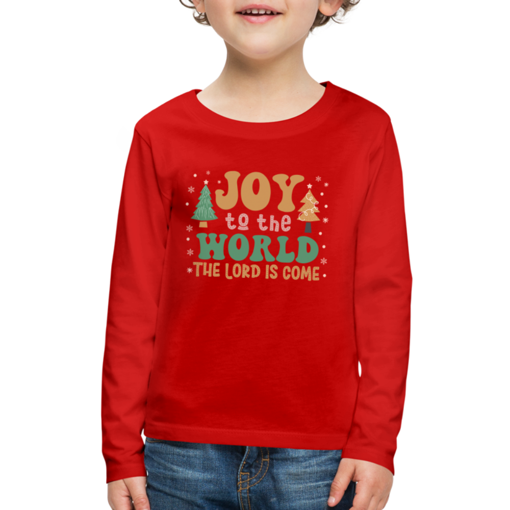 Joy to the World Christmas Family Kids' Premium Long Sleeve T-Shirt - red