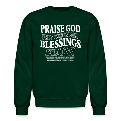 Praise God from Whom All Blessings Flow Men's Sweater - forest green