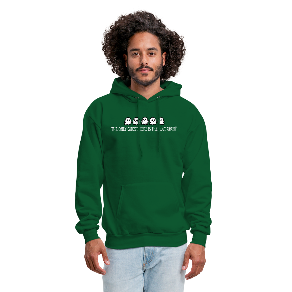 The Only Ghost Here is the Holy Ghost (W) Men's Hoodie - forest green