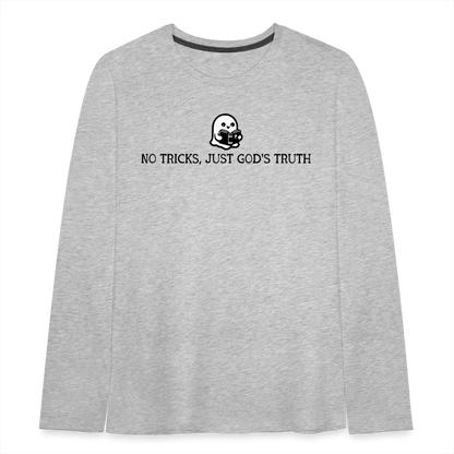 No Tricks Just God's Truth Kids Long Sleeve Shirt - heather gray