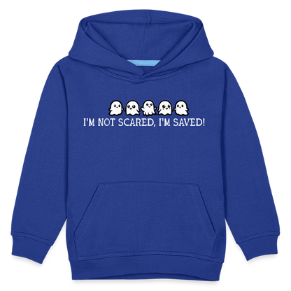 I'm Not Scared I'm Saved (W) Kid's Hoodie - royal blue