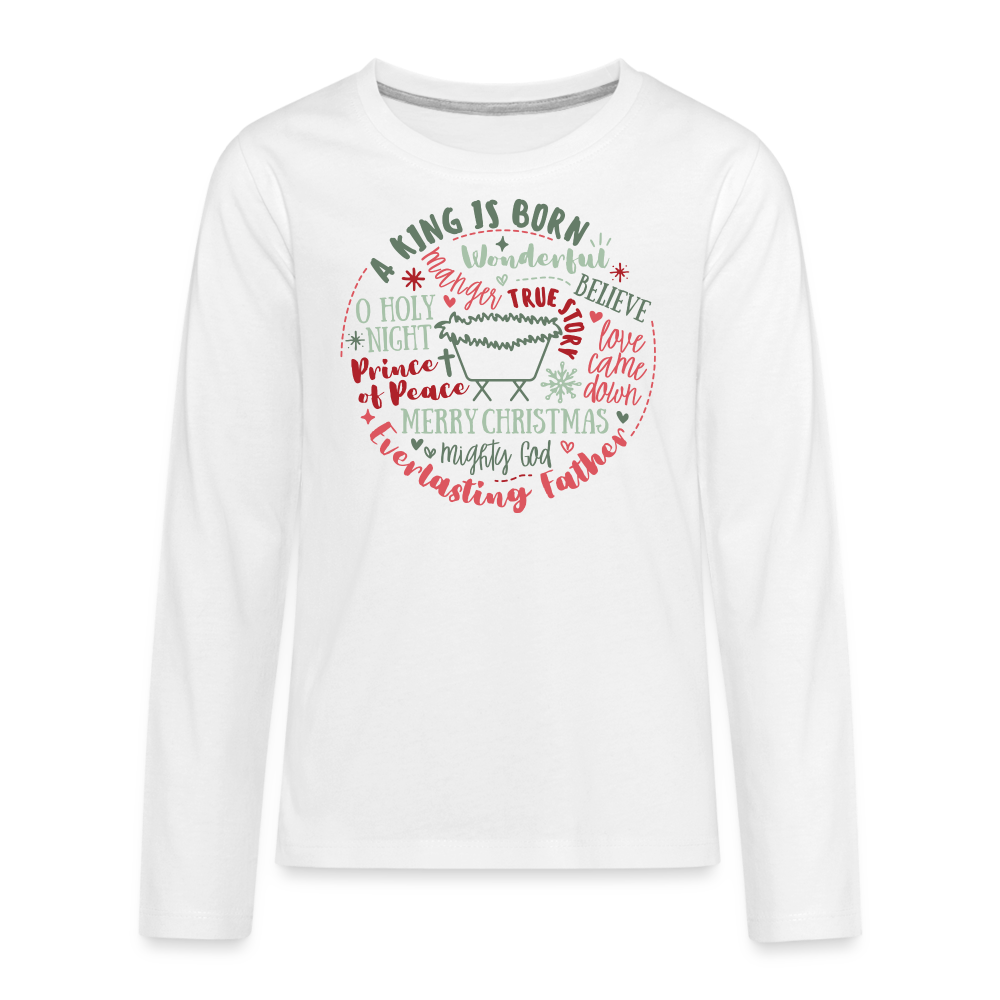 Manger Collage (RG) Kid's Long Sleeve Shirt - white