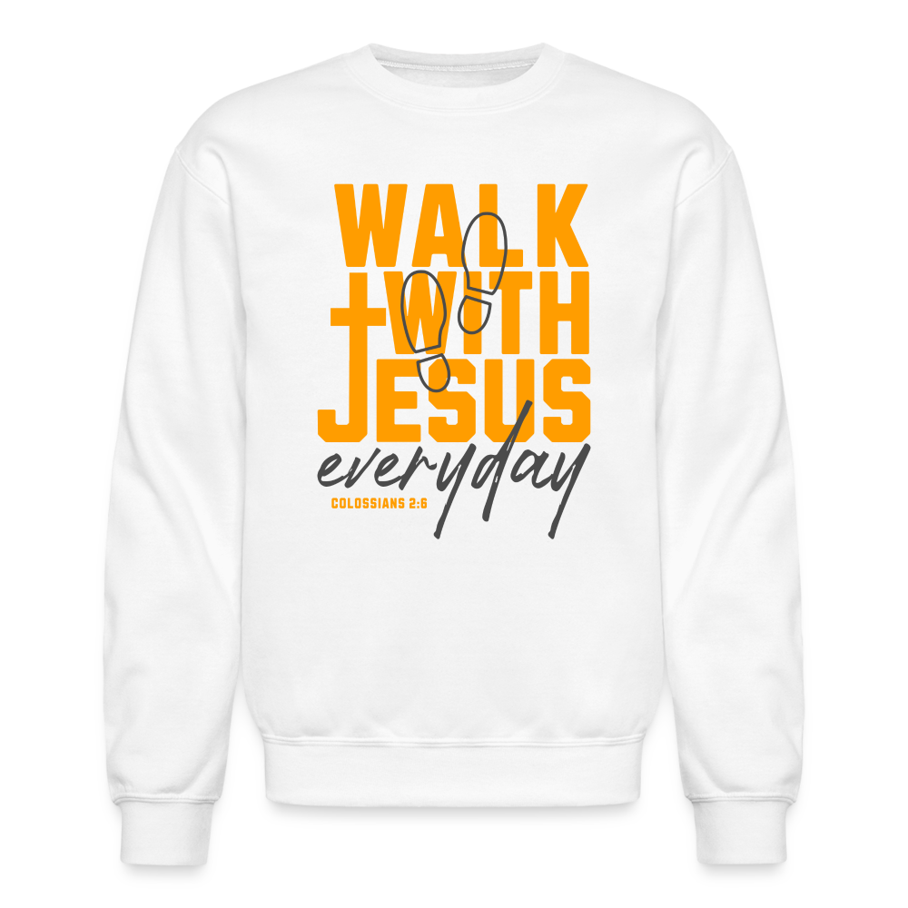 Walk with Jesus Everyday Men's Sweater - white