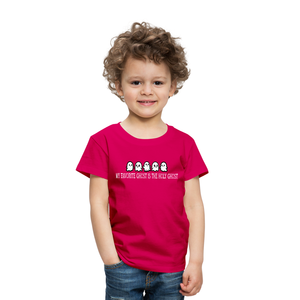 My Favorite Ghost is the Holy Ghost (W) Toddler T-Shirt - dark pink