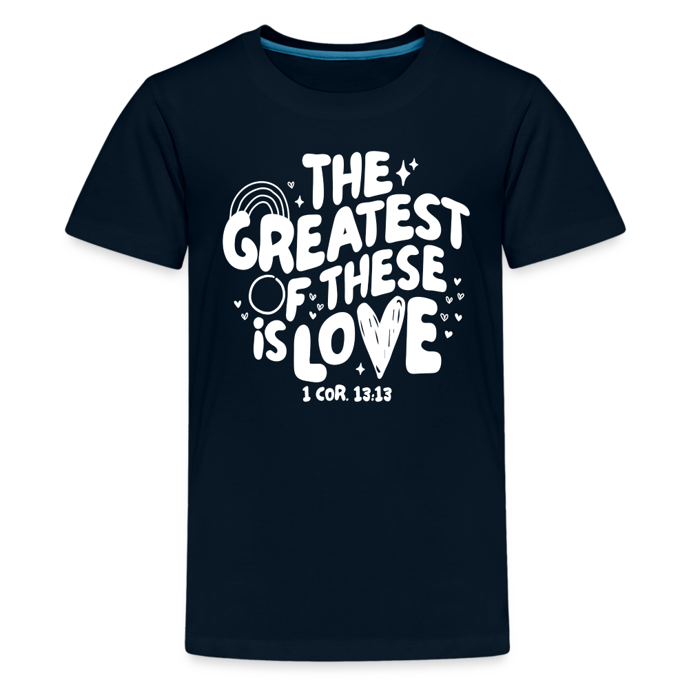 The Greatest of these is Love (W) Kid's T-Shirt - deep navy