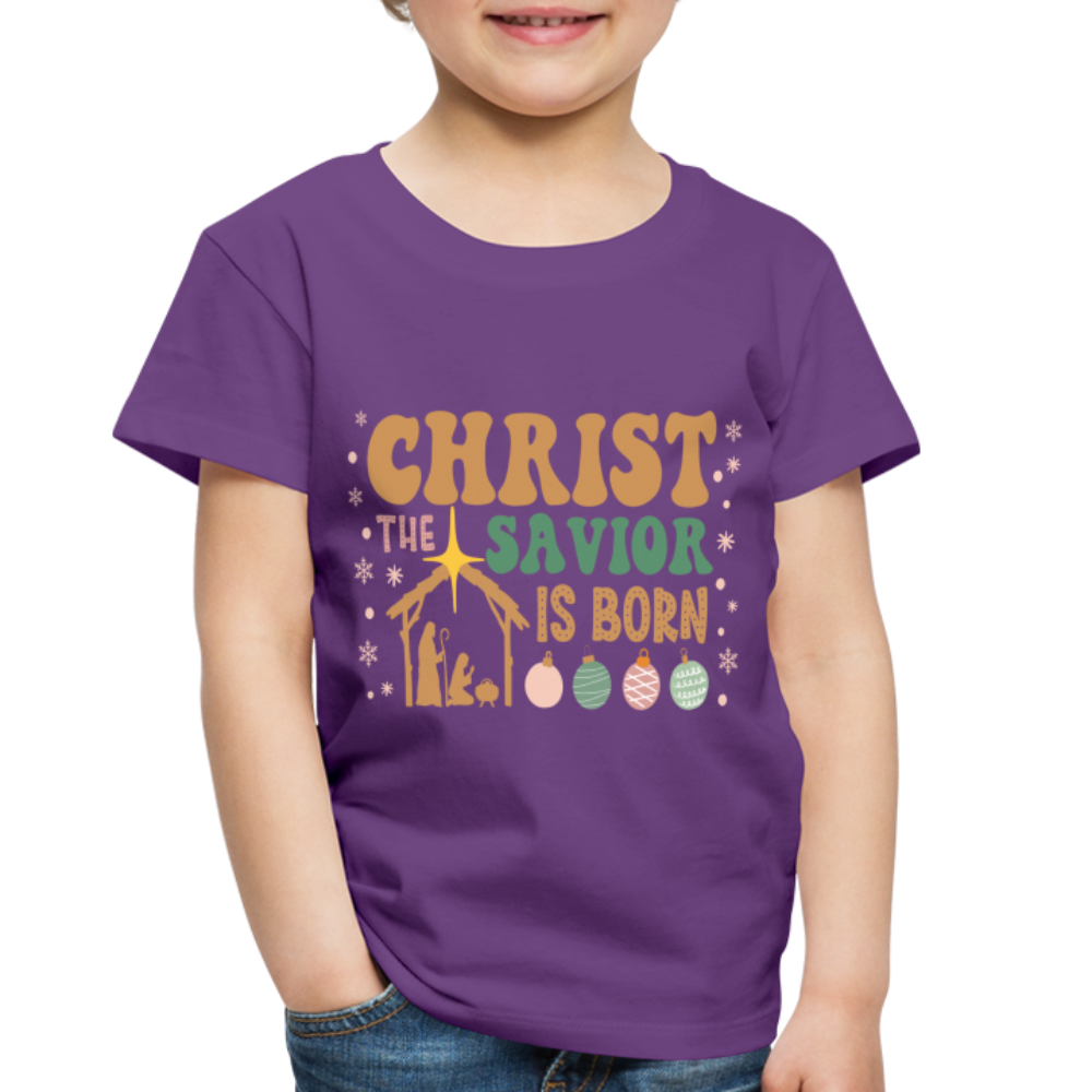 Christ the Savior is Born Christmas Family Toddler Premium T-Shirt - purple