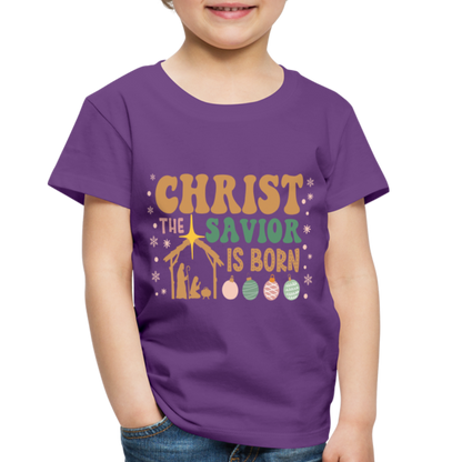 Christ the Savior is Born Christmas Family Toddler Premium T-Shirt - purple