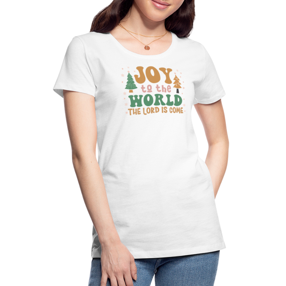 Joy to the World Christmas Family Women’s Premium T-Shirt - white