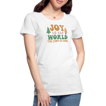 Joy to the World Christmas Family Women’s Premium T-Shirt - white