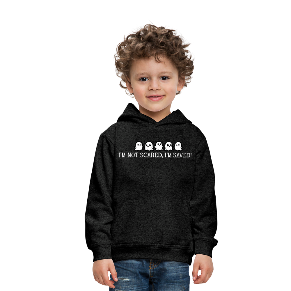 I'm Not Scared I'm Saved (W) Kid's Hoodie - charcoal grey