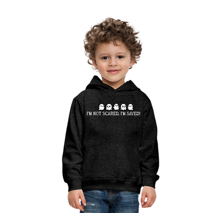 I'm Not Scared I'm Saved (W) Kid's Hoodie - charcoal grey