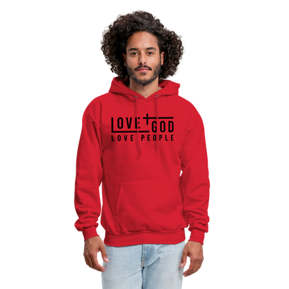 Love God Love People Men's Hoodie - red