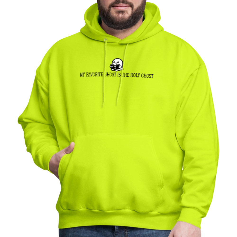 My Favorite Ghost is the Holy Ghost (Bible) Men's Hoodie - safety green