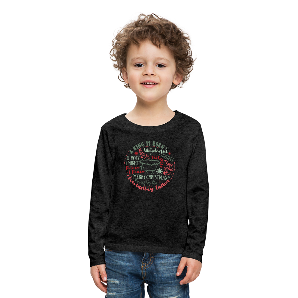 Manger Collage (RG) Kid's Long Sleeve Shirt - charcoal grey