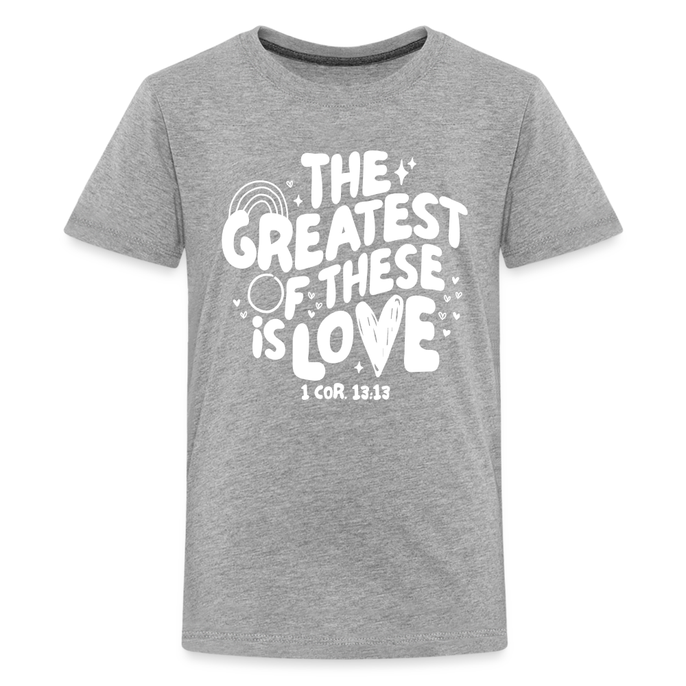 The Greatest of these is Love (W) Kid's T-Shirt - heather gray