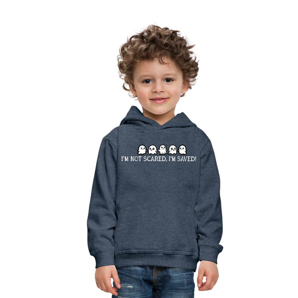 I'm Not Scared I'm Saved (W) Kid's Hoodie - heather denim