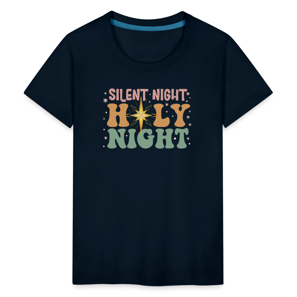 Silent Night Christmas Family Kids' Premium T-Shirt - deep navy