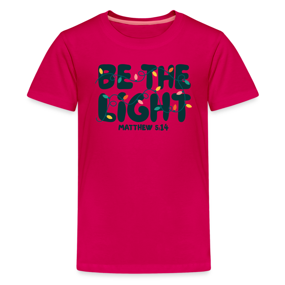 Be the Light Christmas Kid's T-Shirt - dark pink