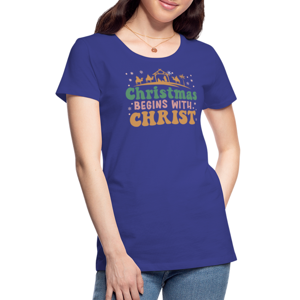 Christmas Begins with Christ Family Women’s Premium T-Shirt - royal blue