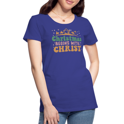 Christmas Begins with Christ Family Women’s Premium T-Shirt - royal blue