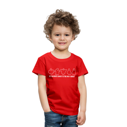 My Favorite Ghost is the Holy Ghost (Outline) Toddler T-Shirt - red