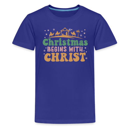 Christmas Begins with Christ Family Kids' Premium T-Shirt - royal blue