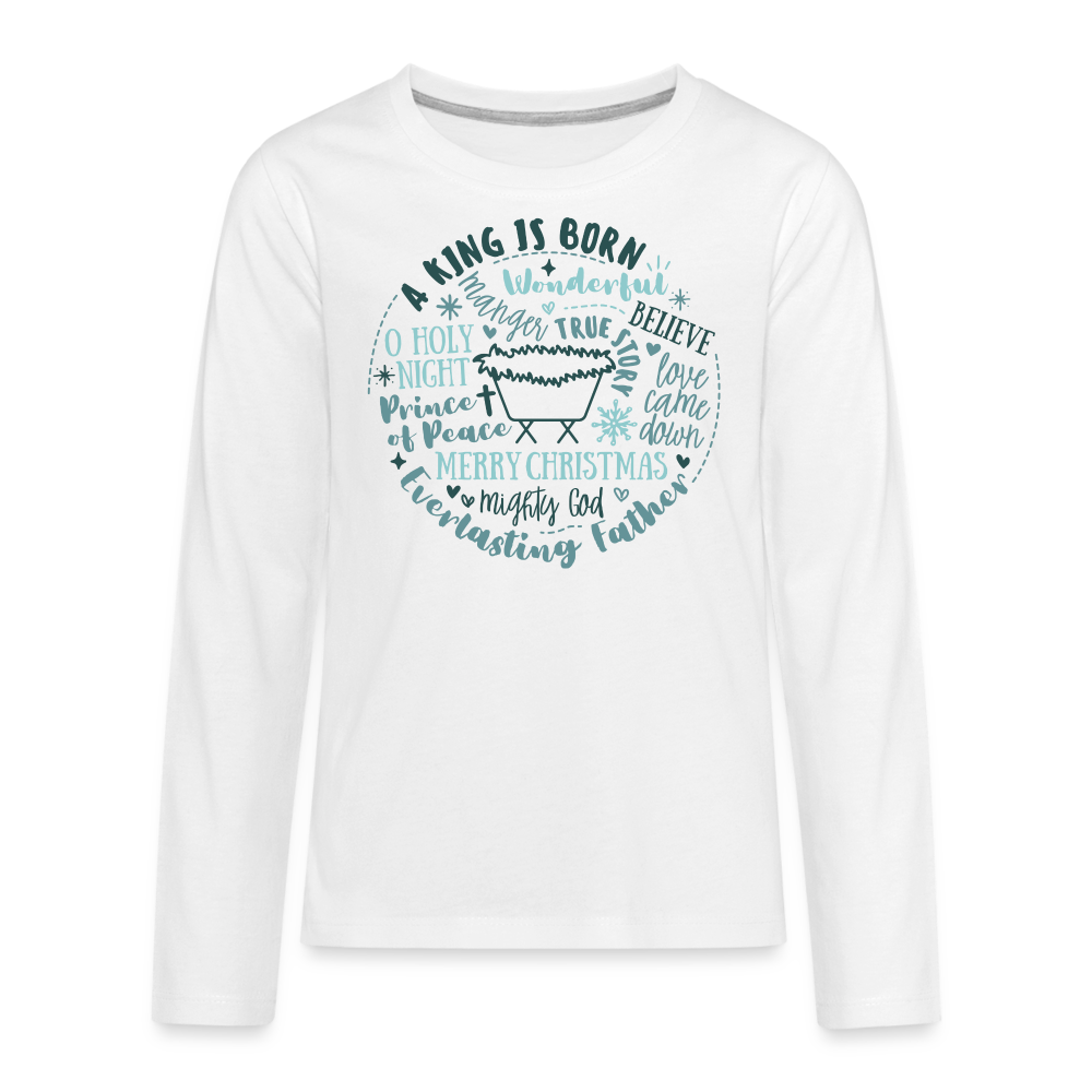 Manger Collage (W) Kid's Long Sleeve Shirt - white