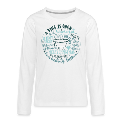 Manger Collage (W) Kid's Long Sleeve Shirt - white