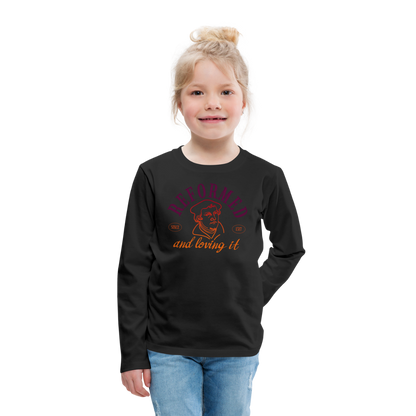 Reformed & Loving It (Color) Reformation Day Kid's Long Sleeve Shirt - black