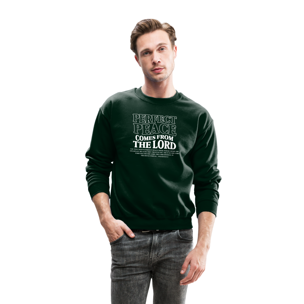 Perfect Peace Comes from the Lord Men's Sweater - forest green