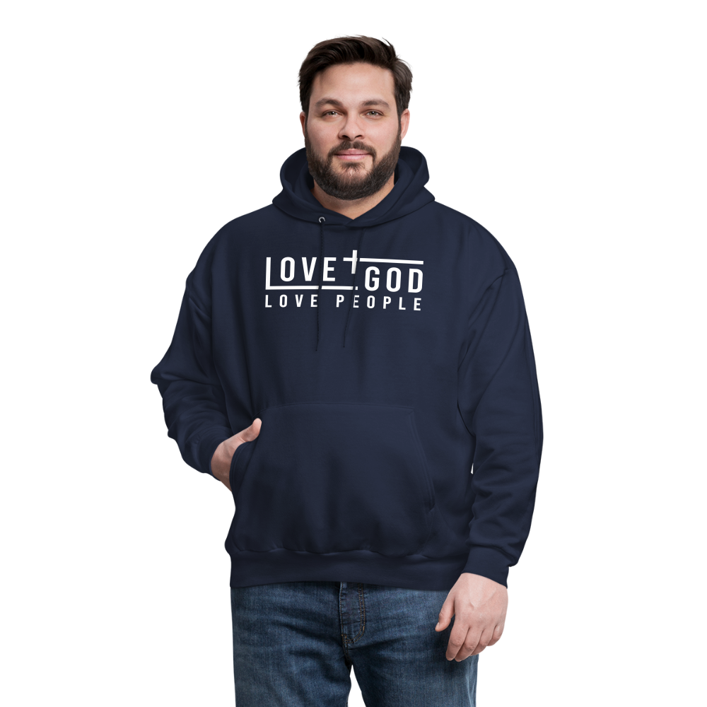 Love God Love People Men's Hoodie - navy