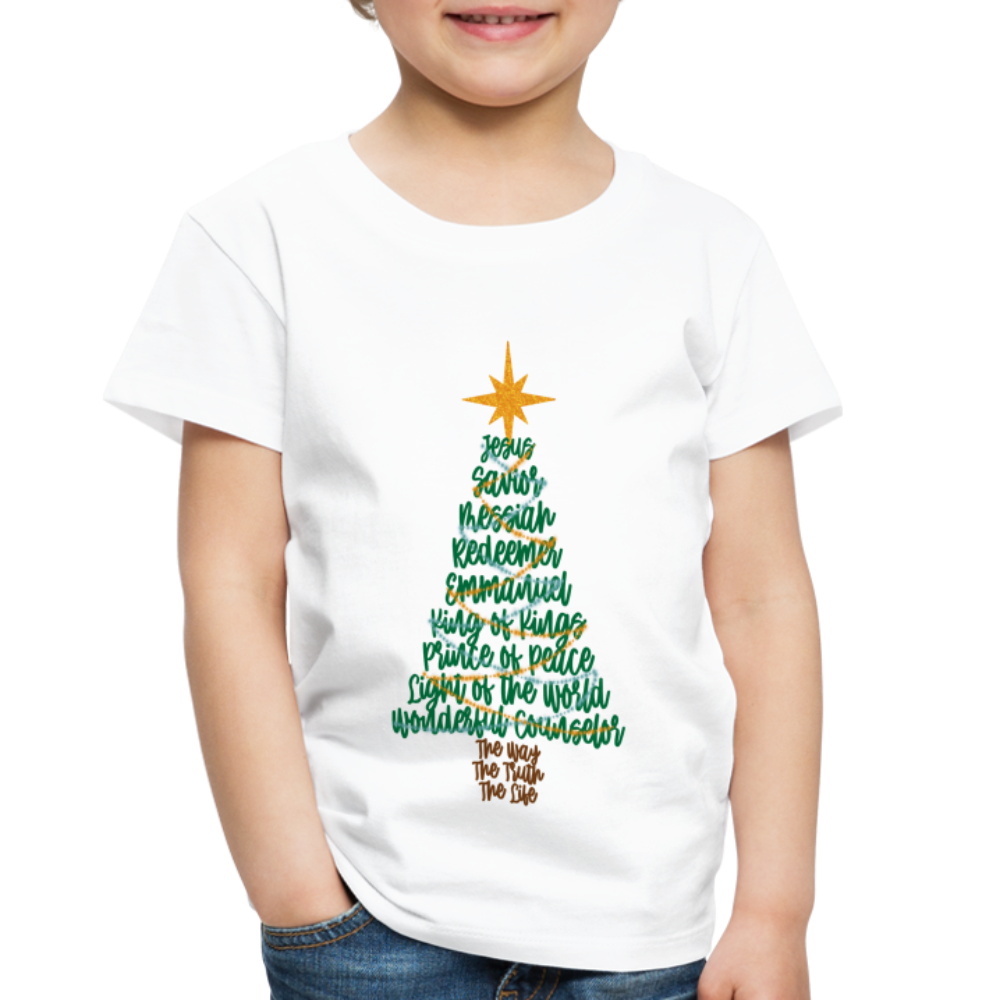 Names of Jesus Christmas Tree Toddler Shirt - white